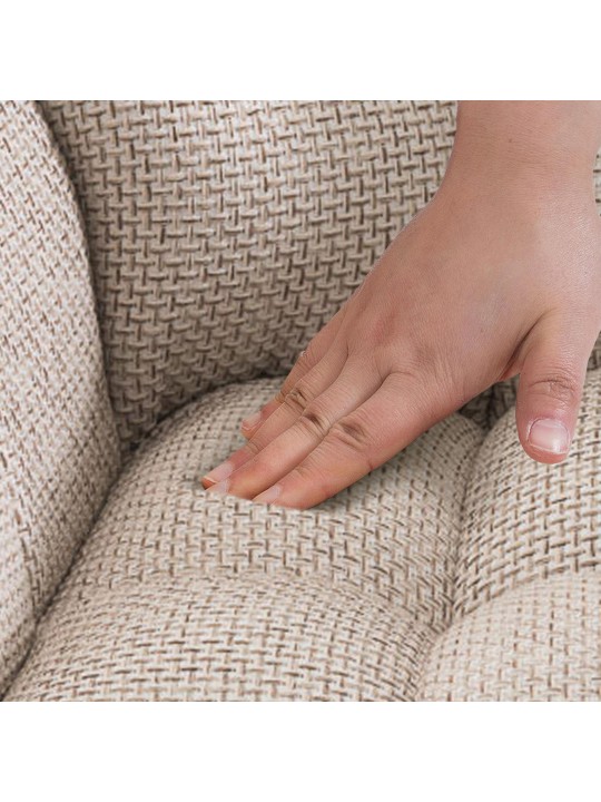 Sada 2 barových stoličiek Damaso látka nerez, slonová kosť