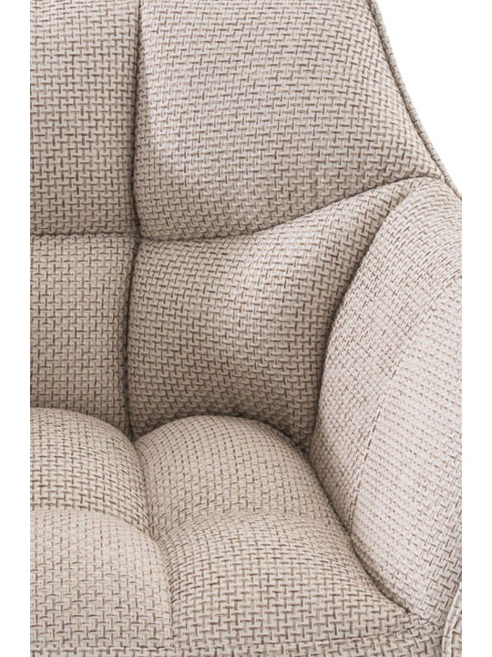 Sada 2 barových stoličiek Damaso látka nerez, slonová kosť