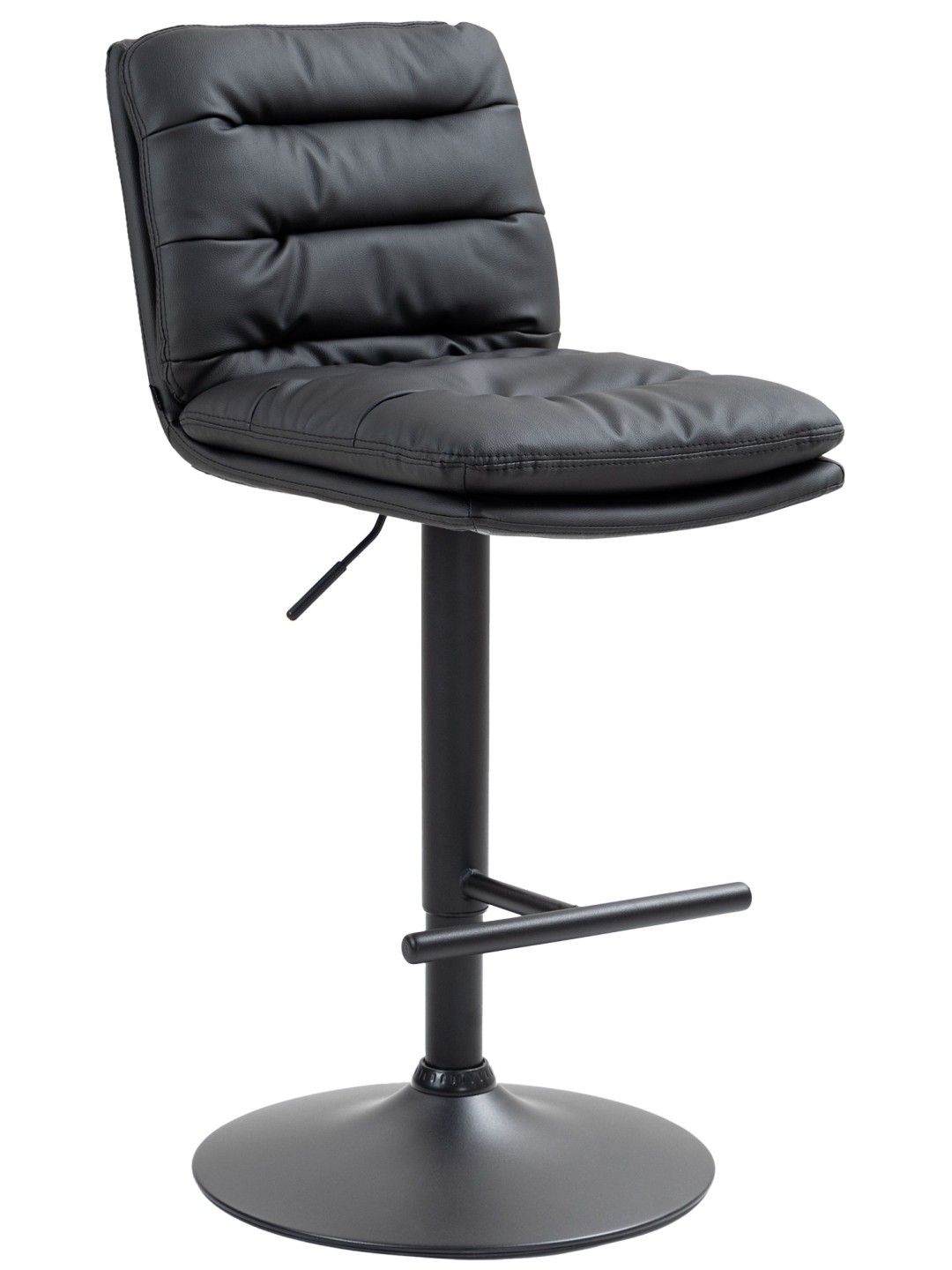 Barová stolička Damar z umelej kože, čierna