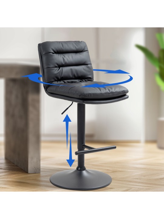 Barová stolička Damar z umelej kože, čierna Barová stolička Damar z umelej kože, čierna