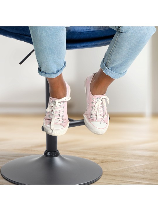 Barová stolička Damar velvet, modrá