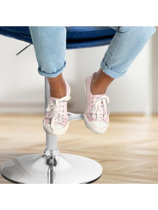 Barová stolička Damar velvet chrome, modrá