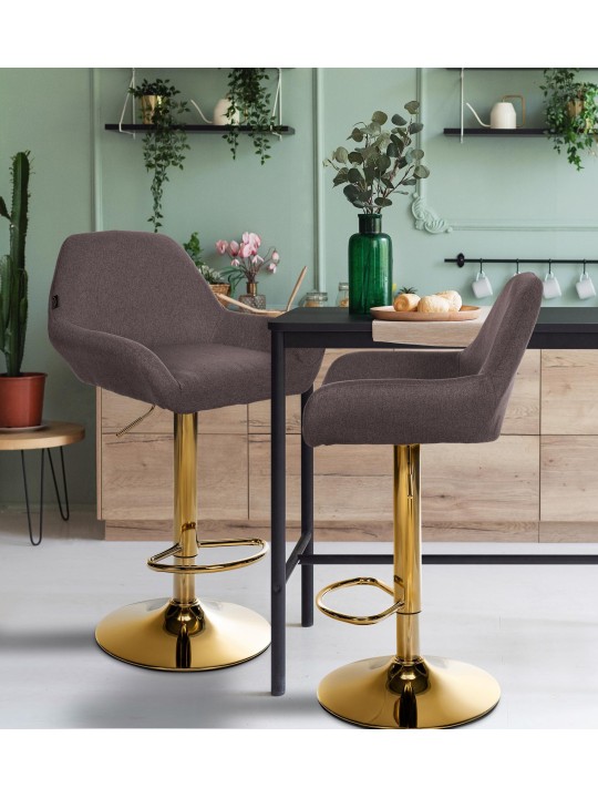 Barová stolička Braga Gold látka, hnedá