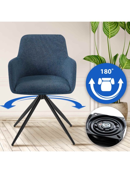 Jedálenská stolička Olema látka, modrá