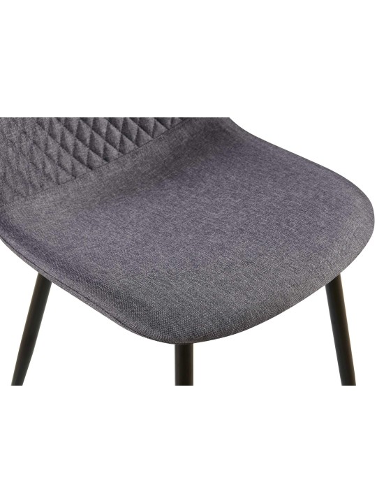 Sada 4 stoličiek látka Giverny, tmavosivá