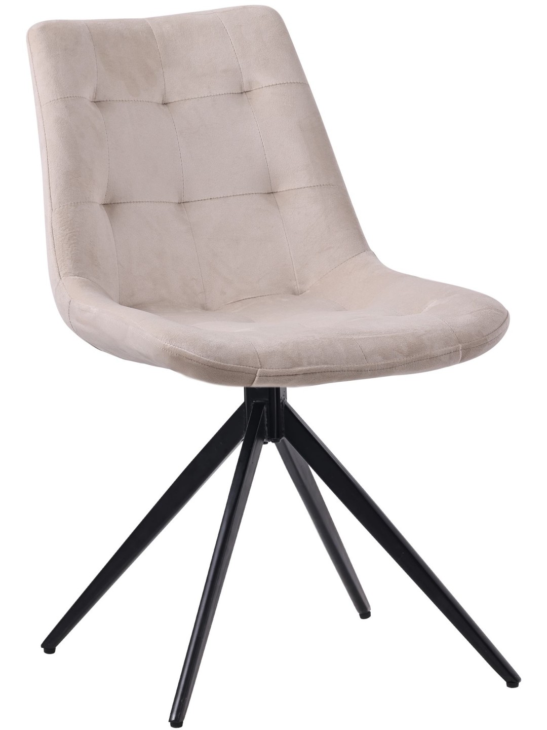 Zamatová jedálenská stolička Merna, krémová