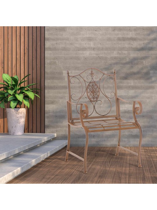 Sada 2 záhradných stoličiek Punjab, antická hnedá