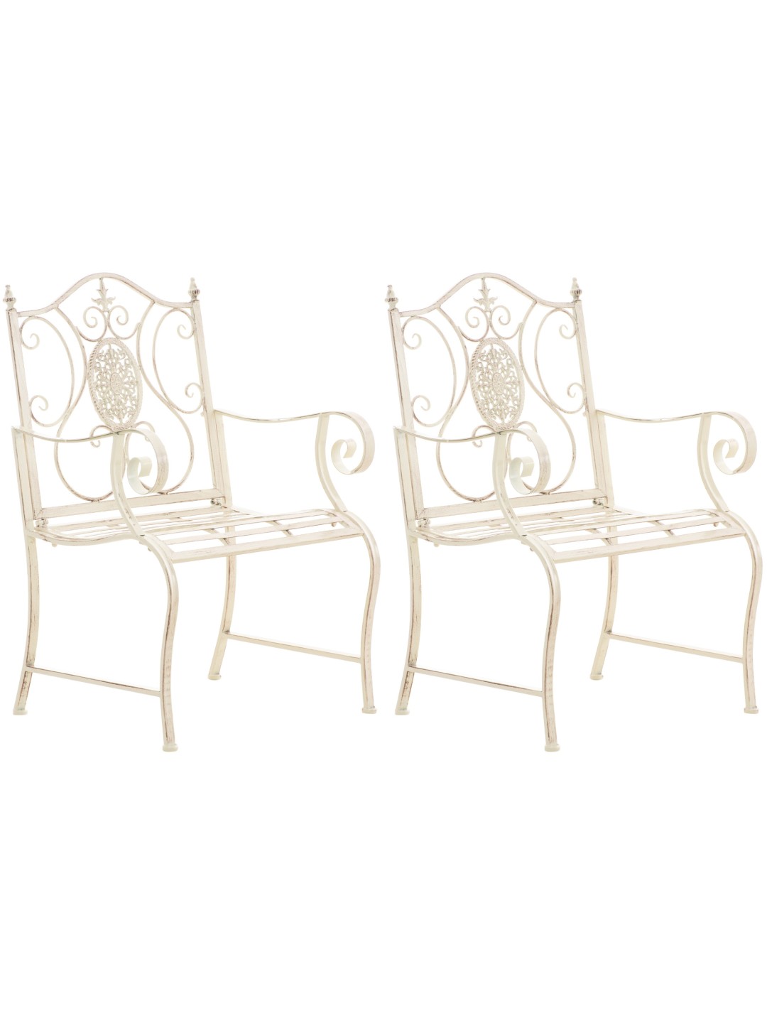 Sada 2 záhradných stoličiek Punjab, antická krémová