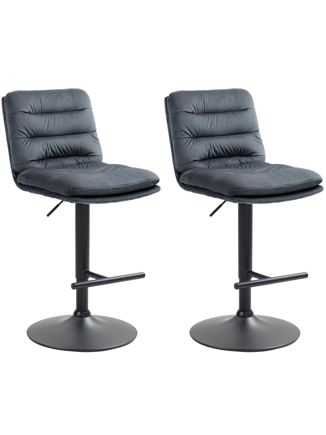 Sada 2 barových stoličiek Damar velvet, tmavosivá