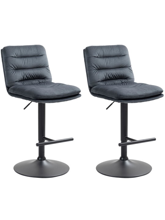 Sada 2 barových stoličiek Damar velvet, tmavosivá