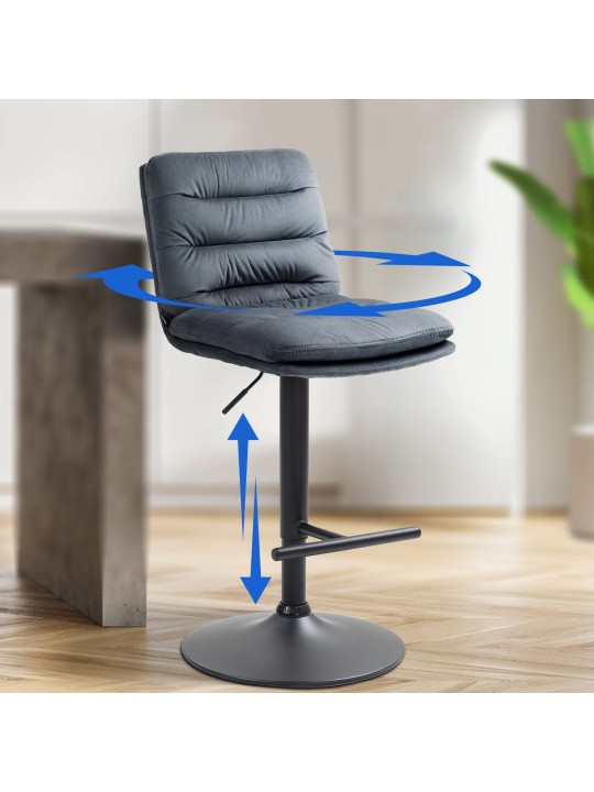 Sada 2 barových stoličiek Damar velvet, tmavosivá