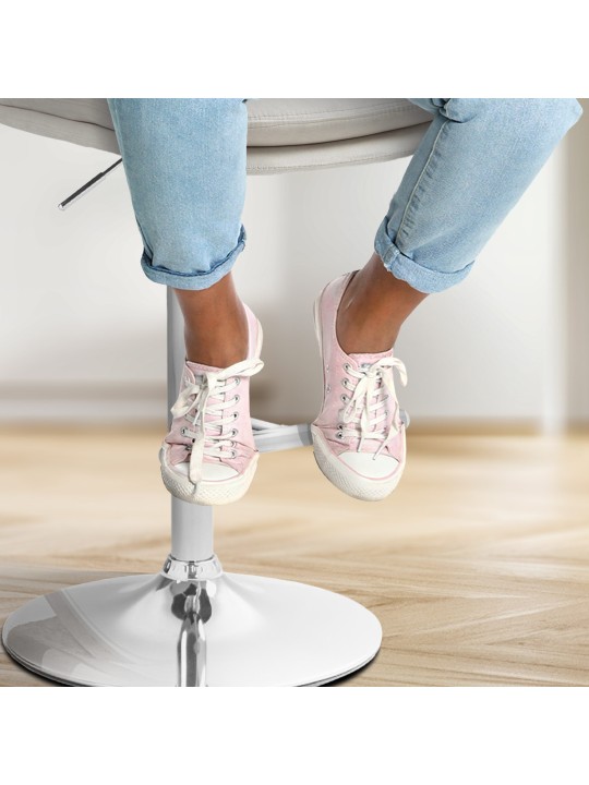 Sada 2 barových stoličiek Damar velvet chrome, krémová