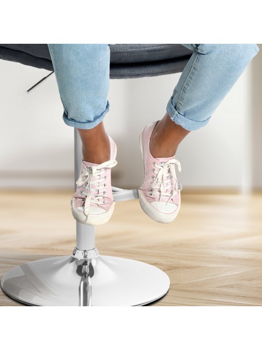 Sada 2 barových stoličiek Damar velvet chrome, tmavosivá