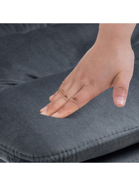 Sada 2 barových stoličiek Damar velvet chrome, tmavosivá