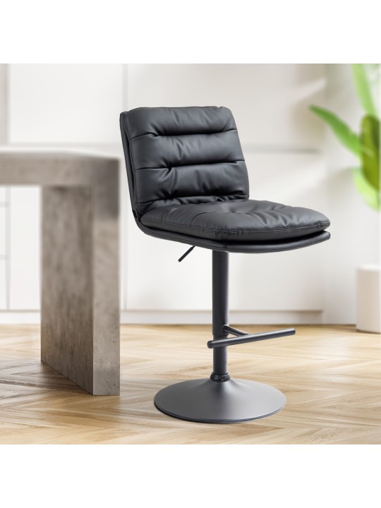 Sada 2 barových stoličiek Damar z umelej kože, čierna
