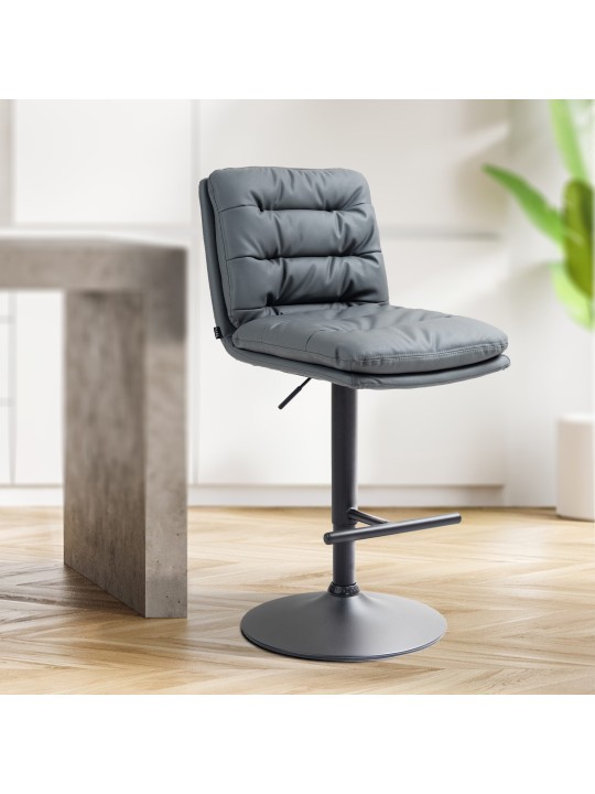 Sada 2 barových stoličiek Damar z umelej kože, sivá