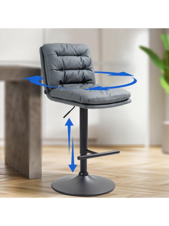 Sada 2 barových stoličiek Damar z umelej kože, sivá