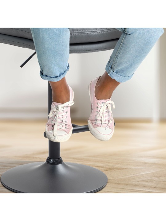 Sada 2 barových stoličiek Damar z umelej kože, sivá