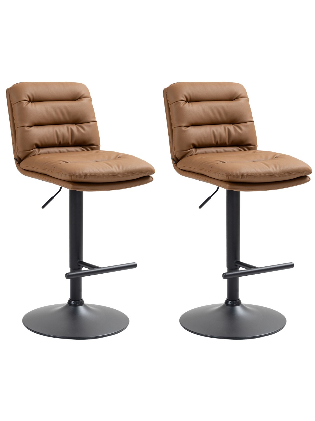 Sada 2 barových stoličiek Damar z umelej kože, svetlohnedá