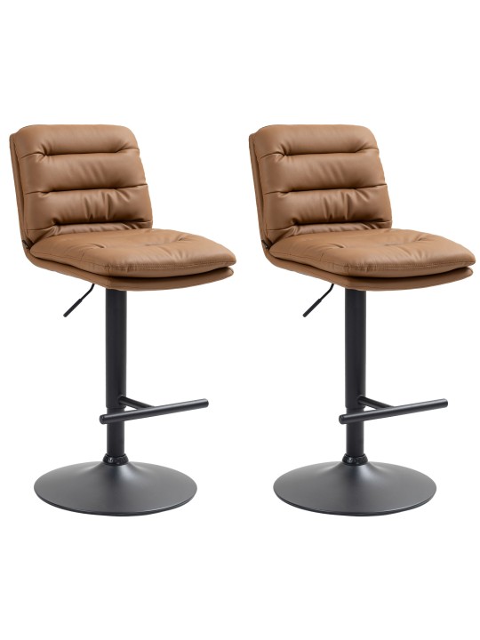 Sada 2 barových stoličiek Damar z umelej kože, svetlohnedá