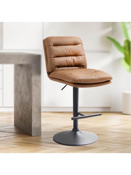 Sada 2 barových stoličiek Damar z umelej kože, svetlohnedá