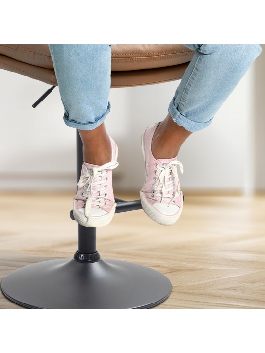 Sada 2 barových stoličiek Damar z umelej kože, svetlohnedá