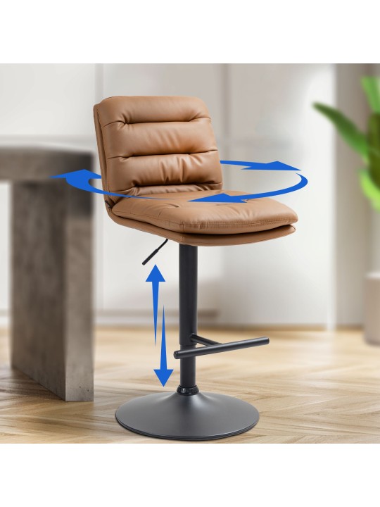 Sada 2 barových stoličiek Damar z umelej kože, svetlohnedá