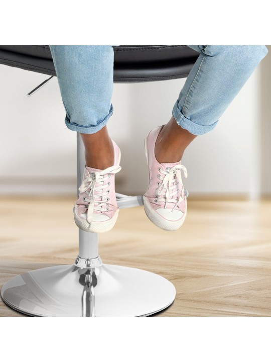 Sada 2 barových stoličiek Damar umelá koža chróm, čierna