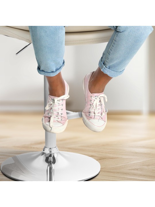 Sada 2 barových stoličiek Damar umelá koža chróm, krémová