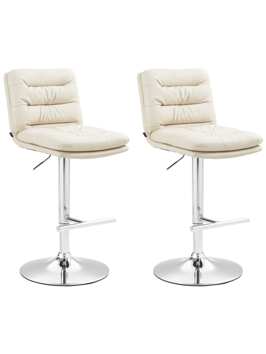 Sada 2 barových stoličiek Damar umelá koža chróm, krémová