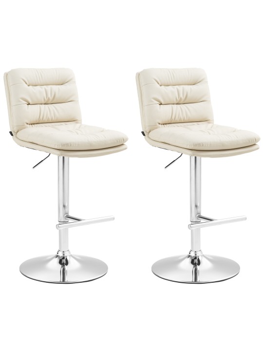 Sada 2 barových stoličiek Damar umelá koža chróm, krémová