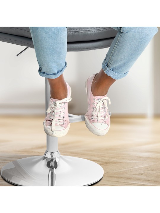 Sada 2 barových stoličiek Damar umelá koža chróm, sivá