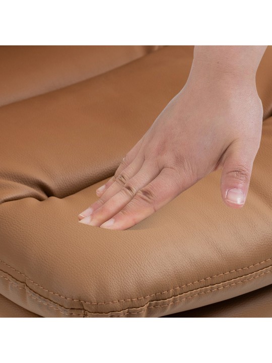 Sada 2 barových stoličiek Damar umelá koža chróm, svetlohnedá