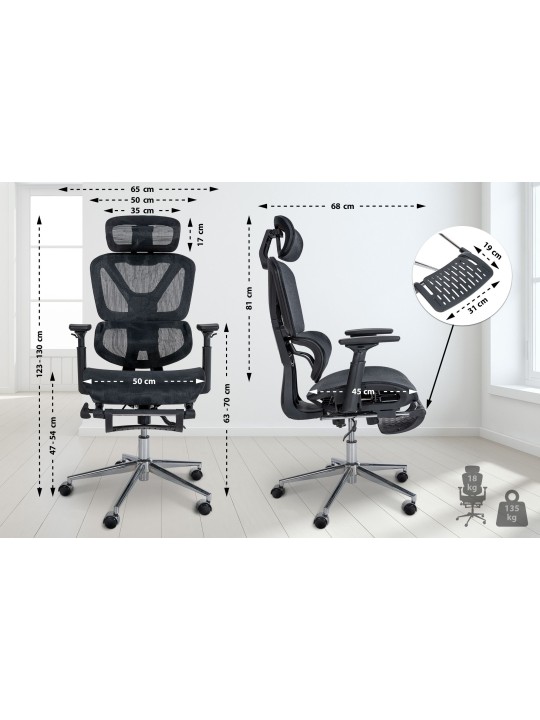 Kancelárska stolička Grover, čierna