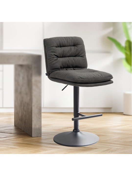 Sada 2 barových stoličiek Damar látka, tmavosivá
