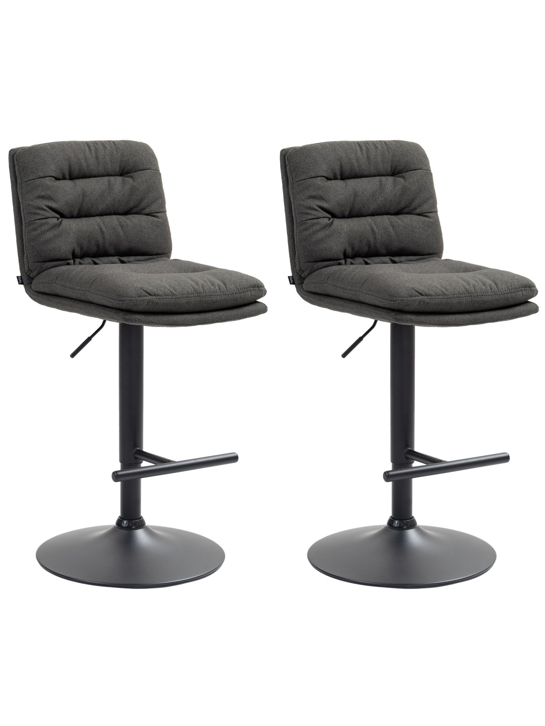 Sada 2 barových stoličiek Damar látka, tmavosivá