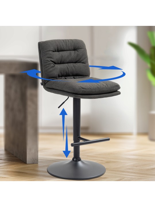 Sada 2 barových stoličiek Damar látka, tmavosivá