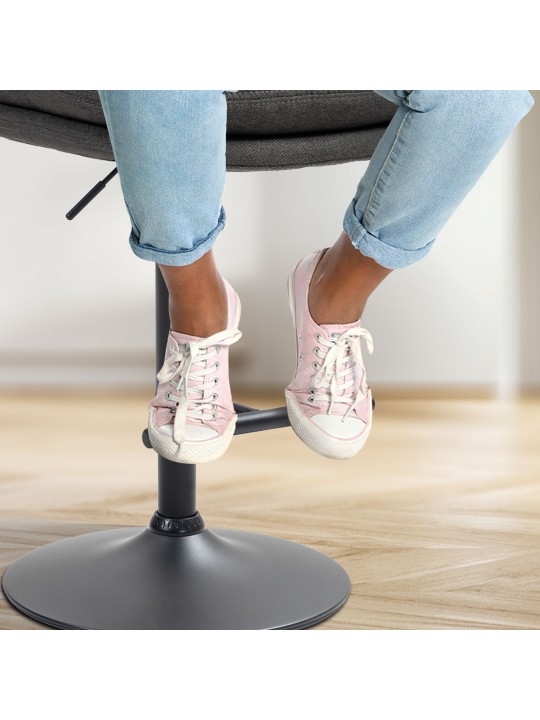 Sada 2 barových stoličiek Damar látka, tmavosivá