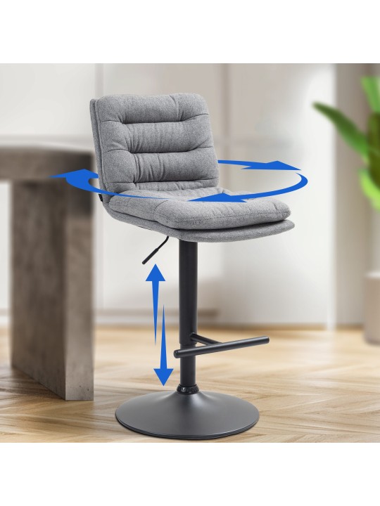 Sada 2 barových stoličiek Damar látka, sivá