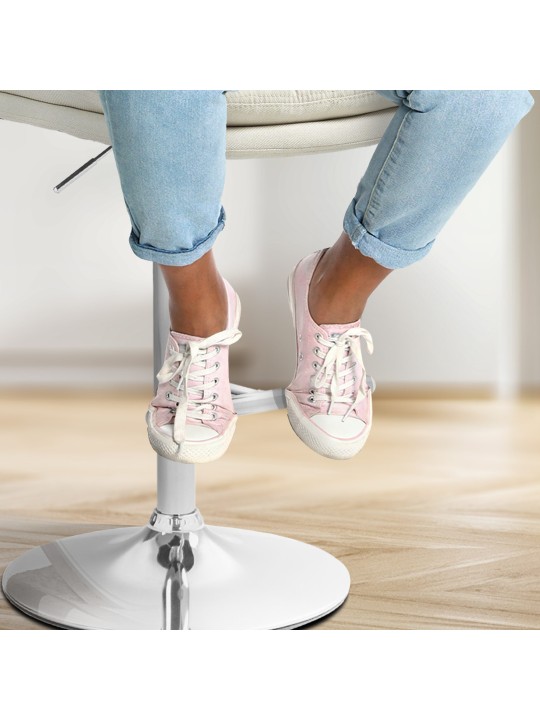 Sada 2 barových stoličiek Damar látka chróm, krémová