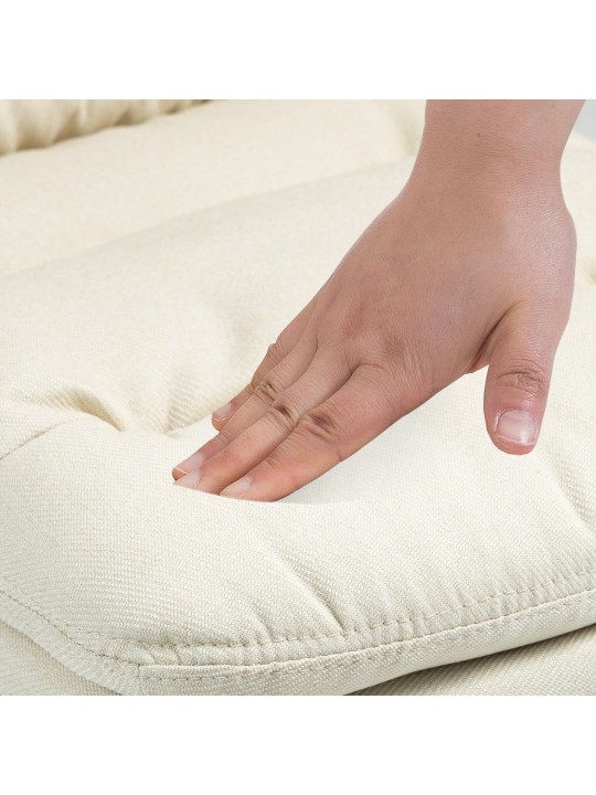 Sada 2 barových stoličiek Damar látka chróm, krémová