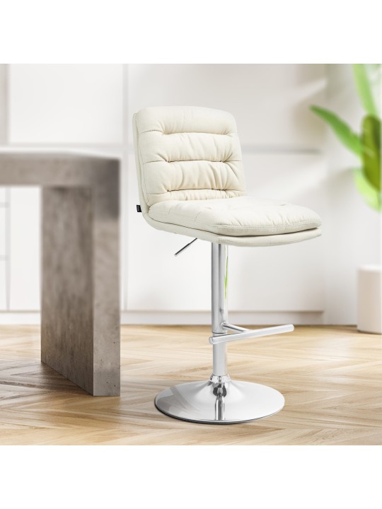 Sada 2 barových stoličiek Damar látka chróm, krémová