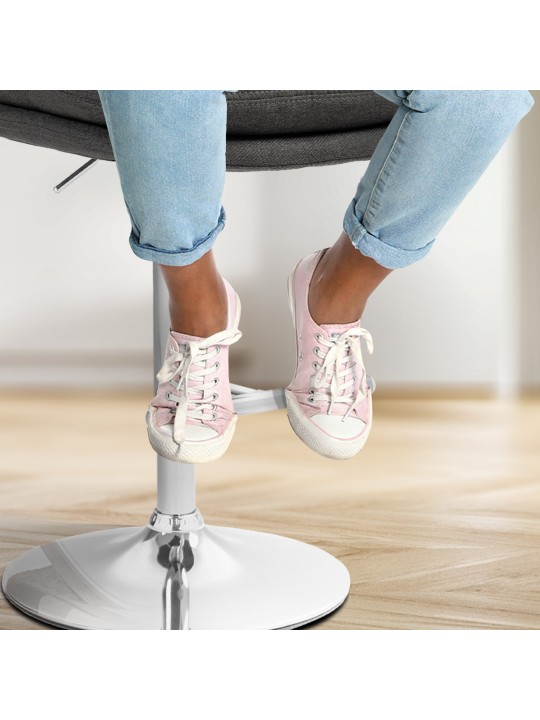 Sada 2 barových stoličiek Damar látka chróm, tmavosivá