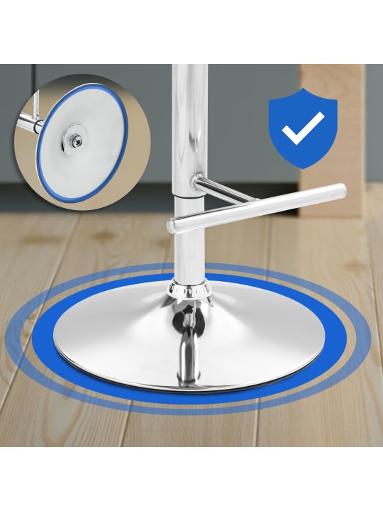 Sada 2 barových stoličiek Damar látka chróm, sivá