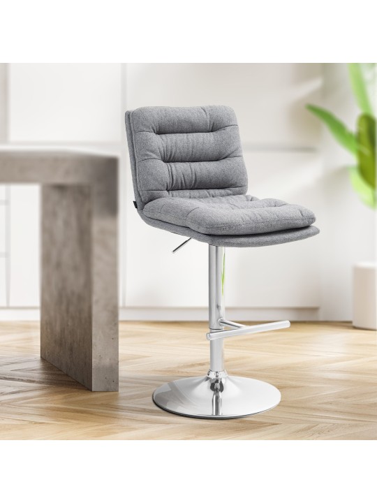 Sada 2 barových stoličiek Damar látka chróm, sivá