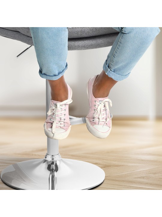 Sada 2 barových stoličiek Damar látka chróm, sivá