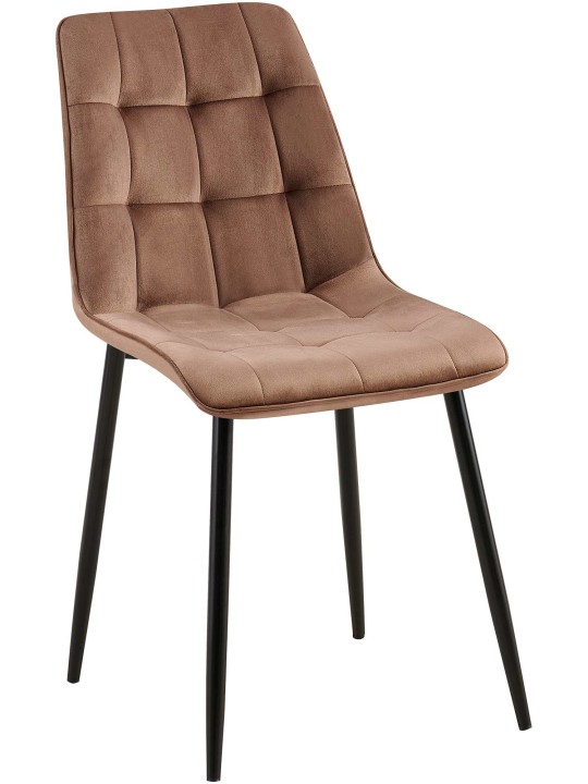 Zamatová jedálenská stolička Gifford, hnedá