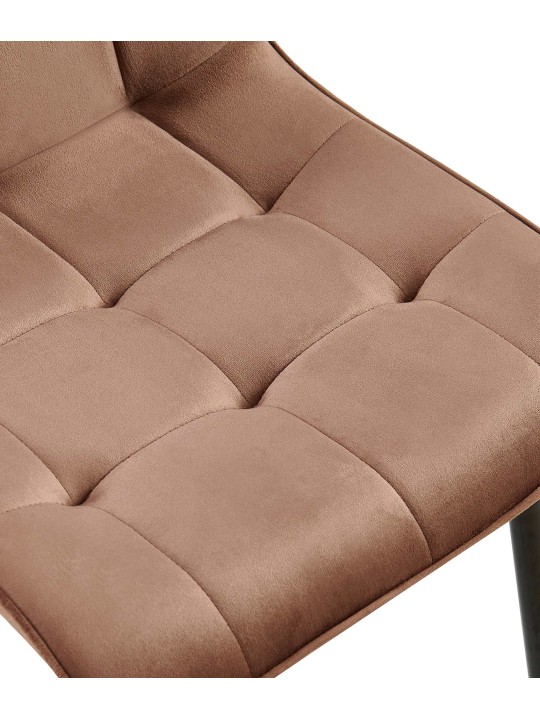 Zamatová jedálenská stolička Gifford, hnedá