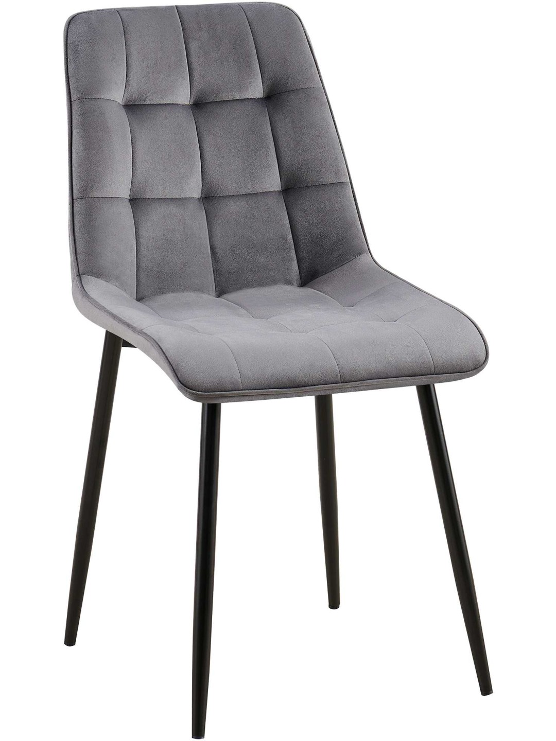 Zamatová jedálenská stolička Gifford, tmavosivá