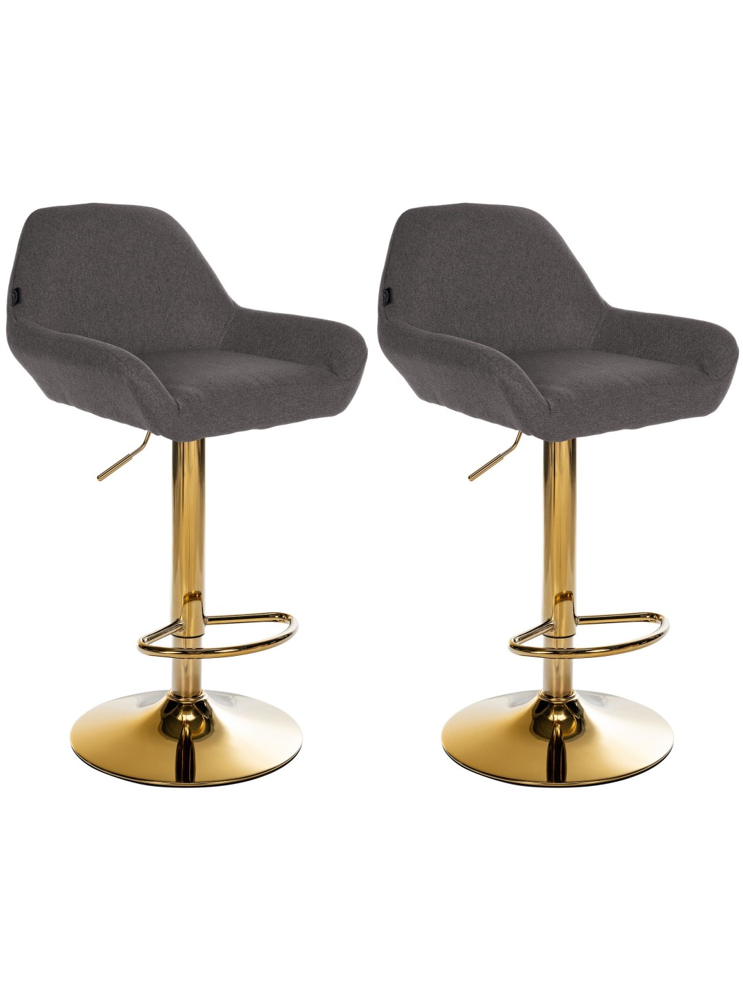 Sada 2 barových stoličiek Braga Gold Fabric, tmavosivá